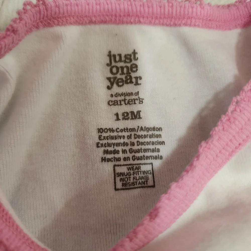 Carter's Pink and white short sleeve and shorts pajama set Size 12 mo NWOT